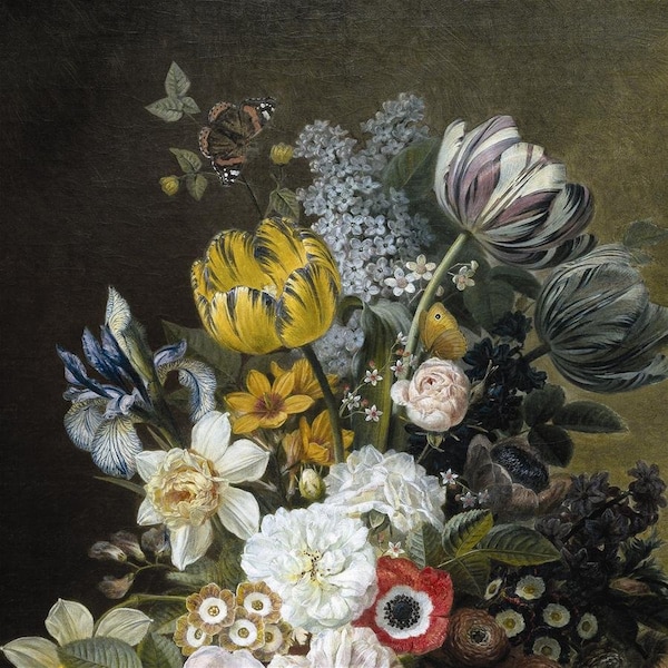 Still Life With Flowers, 1839: Canvas Replica Painting: Grande